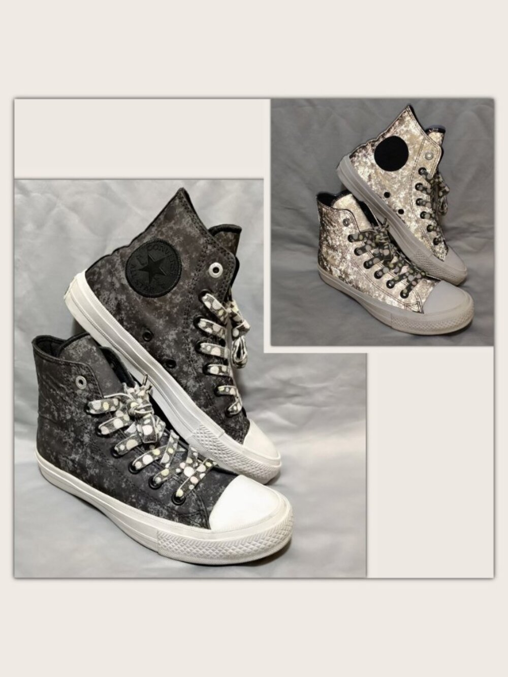Converse Chuck Taylor All Star CTAS II Reflective High Hi Top Gray 153544C W7.5